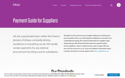 Payment Guide for Suppliers - Infosys
