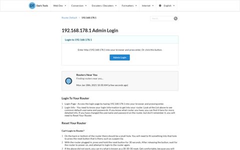 192.168.178.1 Admin Login - Clean CSS