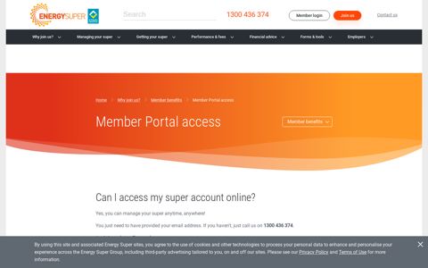 Member Portal access - Energy Super