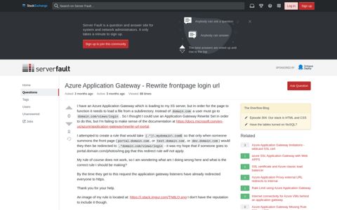 Azure Application Gateway - Rewrite frontpage login url ...
