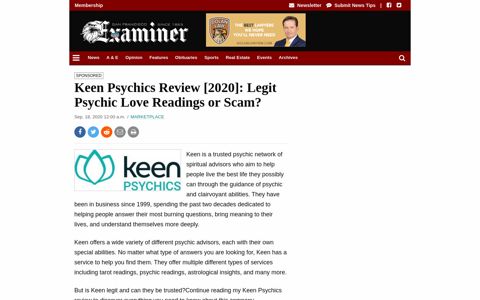 Keen Psychics Review [2020]: Legit Psychic Love Readings ...