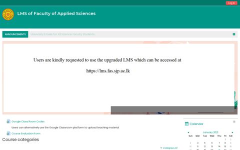 LMS of Faculty of Applied Sciences
