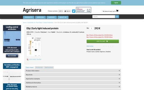 Anti-Elip (Early light induced protein) GLOBAL ANTIBODY - Agrisera