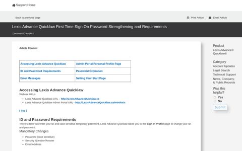 Lexis Advance Quicklaw First Time Sign On Password ...