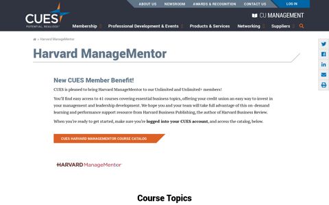 Harvard ManageMentor | CUES