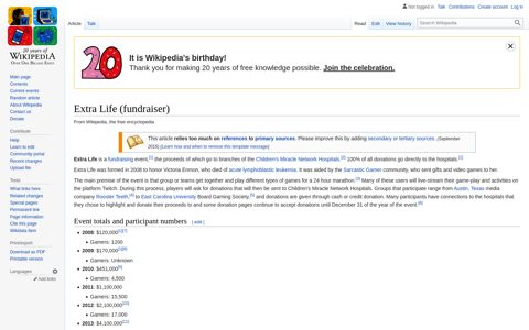 Extra Life (fundraiser) - Wikipedia