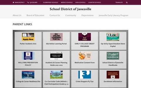 Parent Links - School District of Janesville