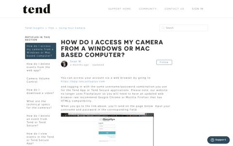 How do I access my camera from a Windows or Mac based ...