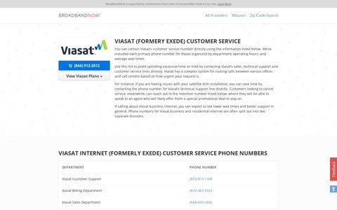 Viasat Internet (formerly Exede) Customer Service Phone ...