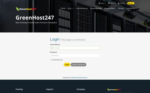 Login - Professional Web Hosting from Green Host 247