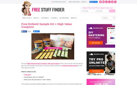 Free Enfamil Sample Kit + High Value Coupons