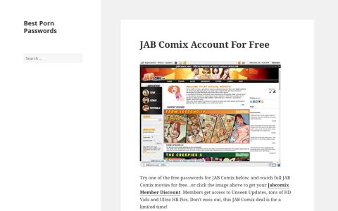 JAB Comix Account For Free - Best Porn Passwords