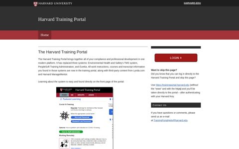 Harvard Training Portal