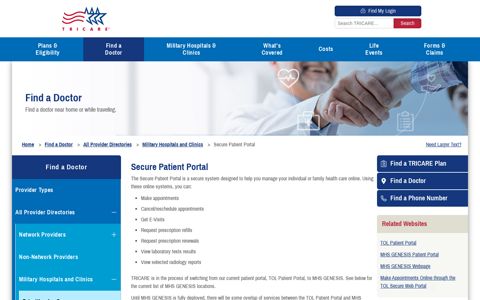 Secure Patient Portal | TRICARE