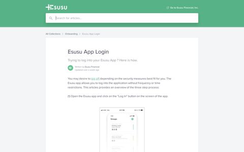 Esusu App Login | Esusu Financial | Help Center
