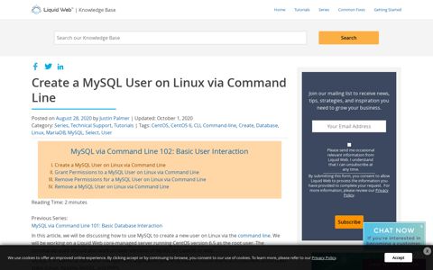 Create a MySQL User on Linux via Command Line | Liquid Web