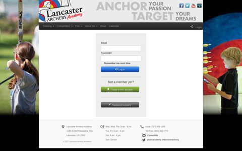 Login - Lancaster Archery Academy