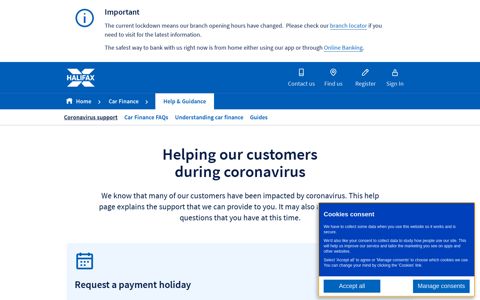Car Finance | Coronavirus Help & Support | Halifax UK