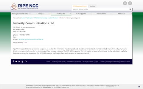 Inclarity Communications Ltd - RIPE NCC