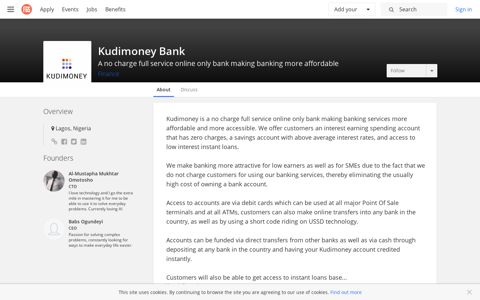 Kudimoney Bank | F6S