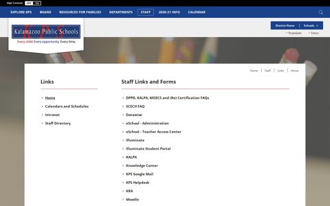 Staff Links and Forms - Kalamazoo Public Schools