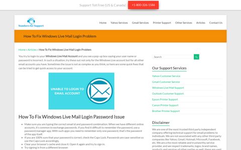 Windows Live Mail Login Problems 1-800-326-1586