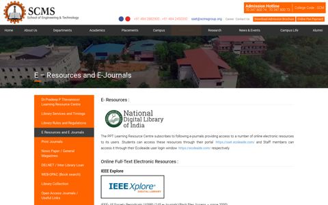 E Resources and E Journals - SCMS School of Engineering ...