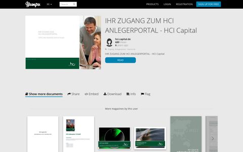 IHR ZUGANG ZUM HCI ANLEGERPORTAL - HCI Capital