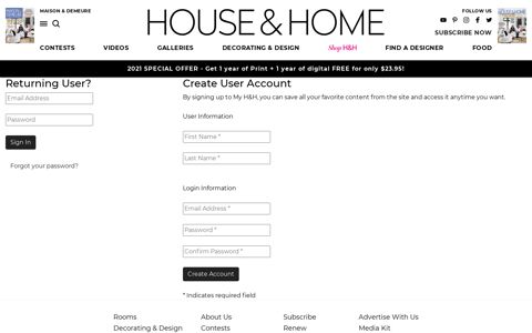 Login - House & Home - House & Home - Houseandhome.com