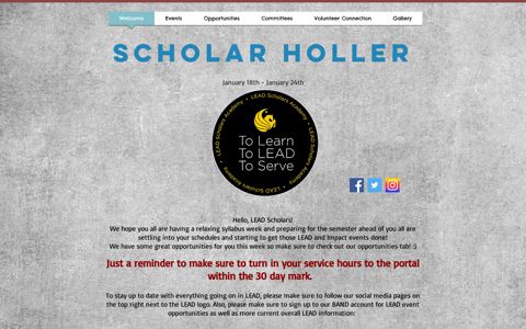 LEAD Scholar Holler