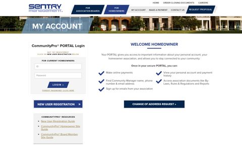 My Account by Sentry Management - Login