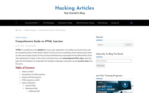 Comprehensive Guide on HTML Injection - Hacking Articles