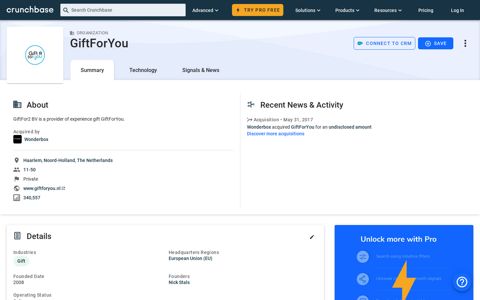 GiftForYou - Crunchbase Company Profile & Funding