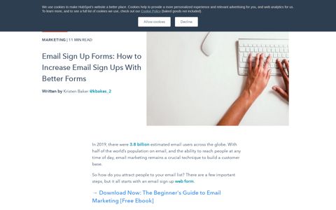 Email Sign Up Forms - HubSpot Blog