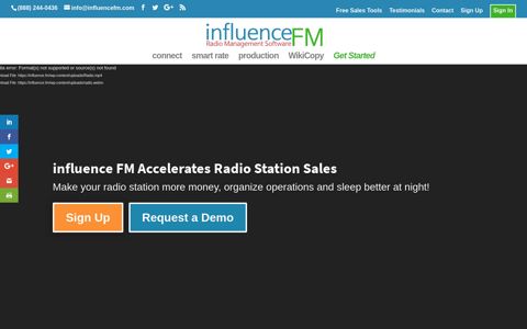 Influence.fm: Online Radio Sales CRM for Radio Stations