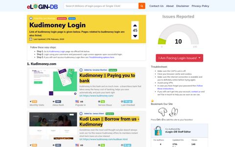 Kudimoney Login - A database full of login pages from all over ...