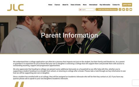 Parent Information : John Leggott College