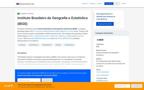 Instituto Brasileiro de Geografia e Estatística (IBGE ...