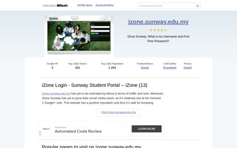 Izone.sunway.edu.my website. IZone Login - Sunway Student ...