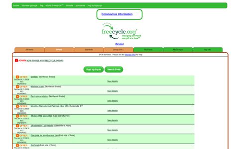 Posts on the Bristol Group - My Freecycle Network