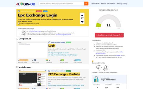 Epc Exchange Login - A database full of login pages from all ...