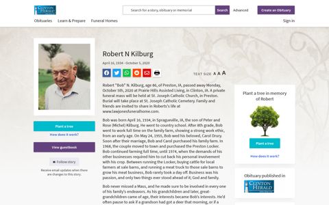Robert Kilburg | Obituary | Clinton Herald