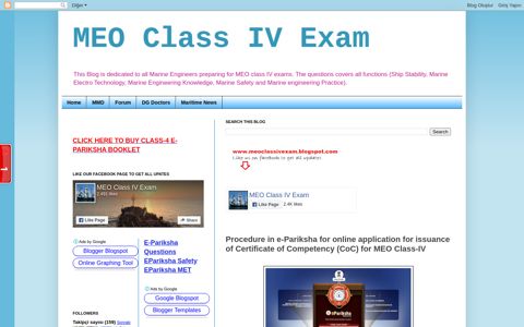 Procedure in e-Pariksha for online ... - MEO Class IV Exam