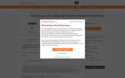 Meinungen zu LaBlue.de Virtuelle Partnervermittlung ...