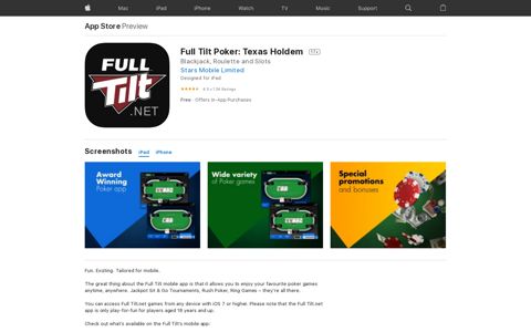 ‎Full Tilt Poker: Texas Holdem on the App Store