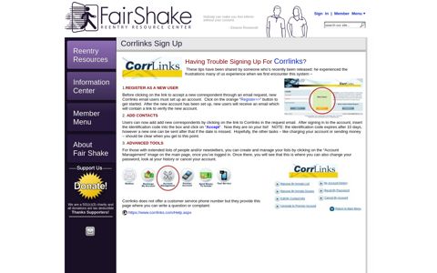 Corrlinks Sign Up - Fair Shake