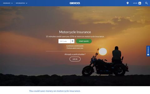 Motorcycle Insurance - Get a Fast & Free Quote! | GEICO