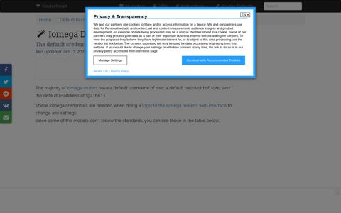 Iomega Default Usernames and Passwords (updated ...