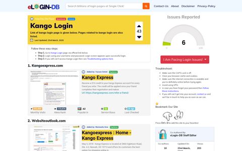 Kango Login - Find Login Page of Any Site within Seconds!