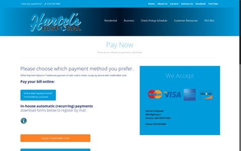 Pay Now - Hartel's Disposal